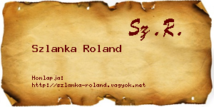 Szlanka Roland névjegykártya