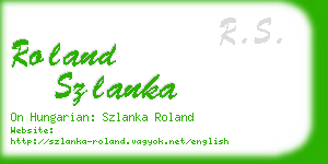 roland szlanka business card